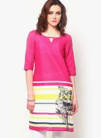 W Pink Printed Kurtis