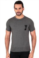 Anger Beast Printed Men's Round Neck Grey T-Shirt
