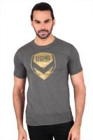 Anger Beast Printed Men's Round Neck Grey T-Shirt