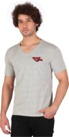 Anger Beast Printed Men's V-neck Grey T-Shirt