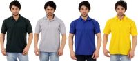 Atlanta Solid Men's Polo Neck Multicolor T-Shirt(Pack of 4)