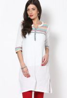 Aurelia White Solid Kurtis