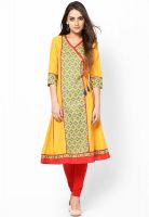 Aurelia Yellow Solid Kurtis