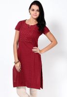 Biba Maroon Checked Kurtis