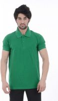 Burdy Solid Men's Polo Neck Green T-Shirt