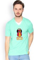 Campus Sutra Solid Men's V-neck Green T-Shirt