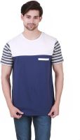 Cherymoya Self Design Men's Round Neck Blue T-Shirt