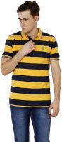 Crux&Hunter Striped Men's Polo Neck Yellow T-Shirt Crux&Hunter Striped Men's Polo Neck Yellow T-Shirt