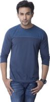 Cult Fiction Solid Men's Round Neck Blue T-Shirt