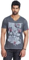 Fashnopolism Solid Men's V-neck Grey T-Shirt