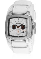 Fossil Fs4811 White/Silver Chronograph Watch