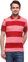 Global Nomad Striped Men's Polo Neck Pink, Red T-Shirt
