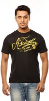 Huetrap Graphic Print Men's Round Neck Black T-Shirt