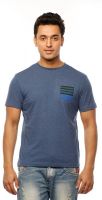 Huetrap Graphic Print Men's Round Neck Blue T-Shirt