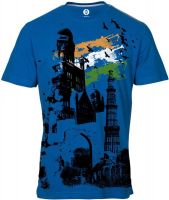 Huetrap Graphic Print Men's Round Neck Blue T-Shirt Huetrap Graphic Print Men's Round Neck Blue T-Shirt
