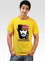 Incynk Printed Men's Round Neck Yellow T-Shirt