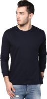 Inkovy Solid Men's Round Neck Dark Blue T-Shirt