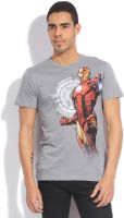 Iron Man Printed Men's Round Neck Grey T-Shirt