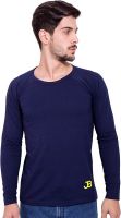 Jangoboy Solid Men's Round Neck Dark Blue T-Shirt