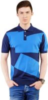 Kalt Self Design Men's Polo Neck Multicolor T-Shirt