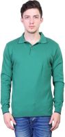 Kalt Solid Men's Polo Neck Green T-Shirt Kalt Solid Men's Polo Neck Green T-Shirt