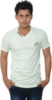 Lampara Solid Men's V-neck White T-Shirt