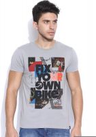 Lee Graphic Print Men's Round Neck Grey T-Shirt