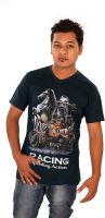 Maggivox Printed Men's V-neck Blue T-Shirt