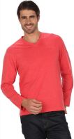 Mudo Solid Men's V-neck Black T-Shirt