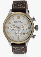 Nautica Nta15666G Brown/Golden Chronograph Watch