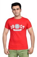 Parv Collections Solid Men's Round Neck Red T-Shirt Parv Collections Solid Men's Round Neck Red T-Shirt