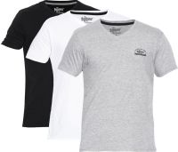 Roadster Solid Men's V-neck Black T-Shirt(Pack of 3)