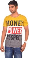 Rogue Printed Men's Round Neck Yellow T-Shirt