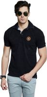 Route 66 Solid Men's Polo Neck Black T-Shirt