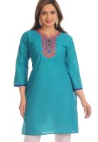 Salwar Studio Blue Embroidered Kurtas