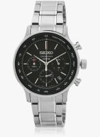 Seiko Seiko Dress Chronograph Black Silver Watch