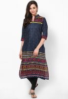 Shree Navy Blue Printed Kurtis