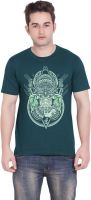 Tantra Graphic Print Men's Round Neck Dark Blue T-Shirt