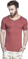 Tinted Solid Men's V-neck Maroon T-Shirt