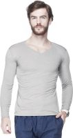 Tinted Solid Men's V-neck Grey T-Shirt