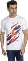 Total Football Graphic Print Men's Round Neck White T-Shirt