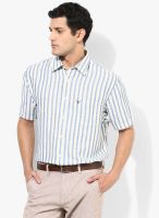 Allen Solly Blue Cotton Linen Casual Shirt