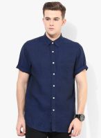 Allen Solly Blue Linen Casual Shirt