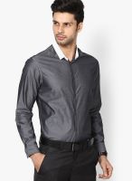 Arrow New York Solid Grey Slim Fit Formal Shirt