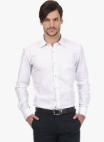 Basics White Checked Slim Fit Formal Shirt