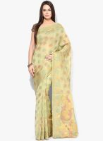 Bunkar Green Printed Silk Blend Saree