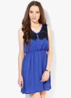 Ginger By Lifestyle Blue Solid Dress