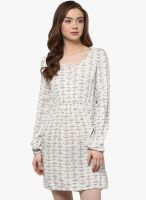 Hapuka Off White Colored Printed Skater Dress