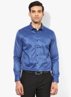 Independence Blue Solid Slim Fit Formal Shirt