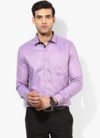 Independence Purple Solid Slim Fit Formal Shirt